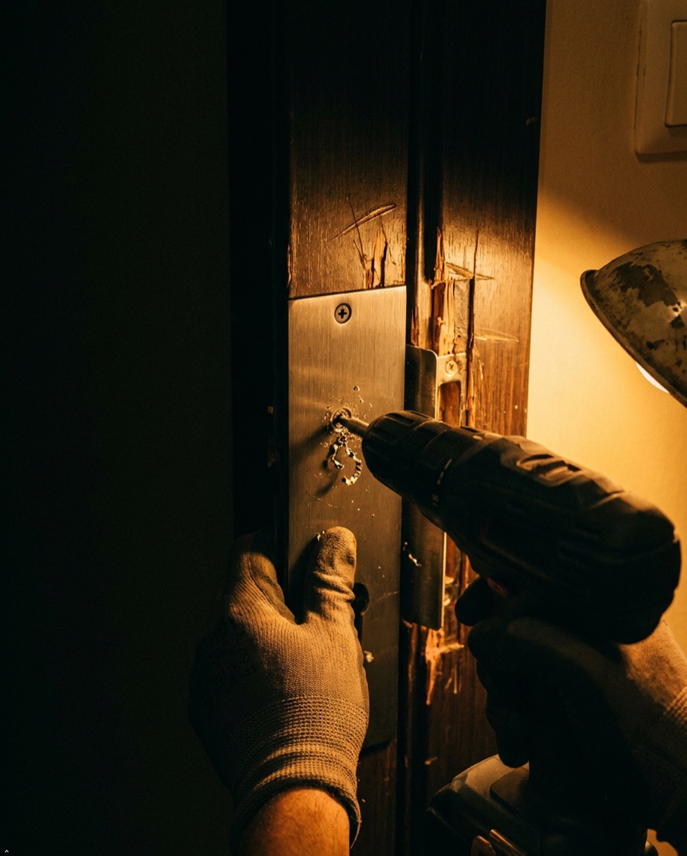Sécurisation d'une porte après effraction, renfort et nouvelle serrure