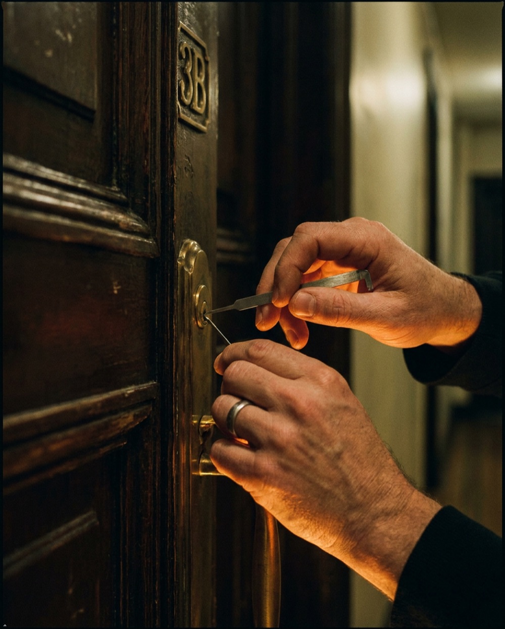 Ouverture de porte nocturne express au crochetage, intervention d'urgence